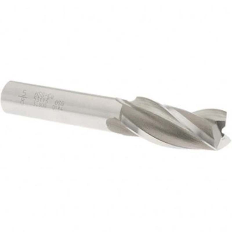 OSG 5/8, 1-3/8 LOC, 1/2 Shank Diam, 3-3/8 OAL, 3 Flute, Cobalt Square End Mill Single End, Uncoated, Spiral Flute, 30...